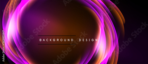 Abstract waves, vibrant colors, dark background. Modern design element, perfect for digital projects, presentations. Smooth gradients create depth.