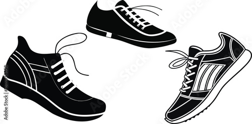 Running Shoe Icon Vector set