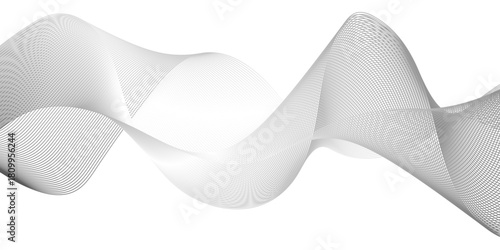 Dynamic minimal smoke sound line. Energy abstract smooth colorful gradient frequency isolated element creative blend. Science tech swirls with thin twisted connected vibration simple grid.	