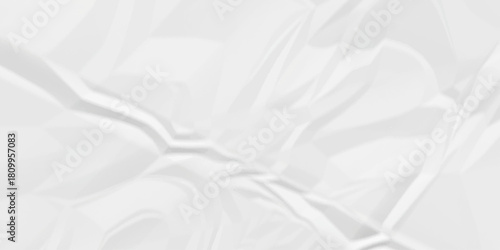 Crumpled paper Blank white crumpled and creased paper poster. Isolated light grungy wrinkled torn old paper material abstract texture background.	