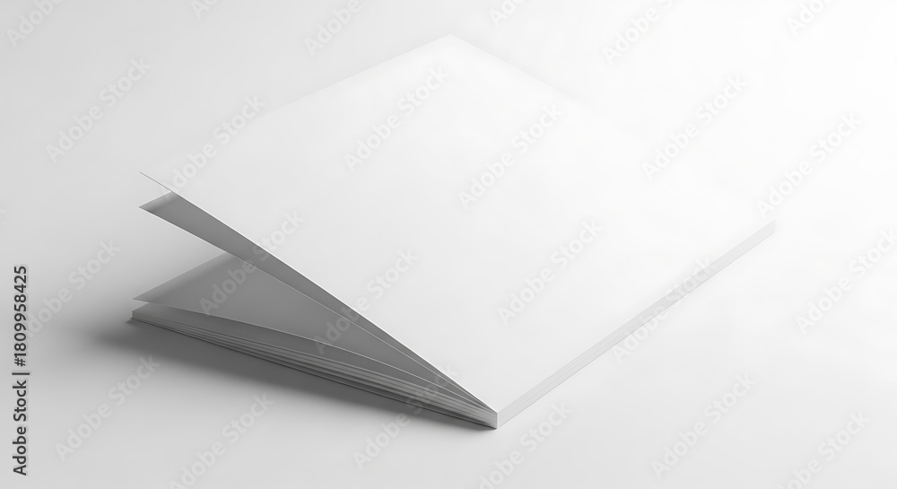 Naklejka premium Blank square brochure or booklet mockup with open pages, perfect for design presentation, isolated on white background