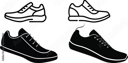 Running Shoe Icon Vector set