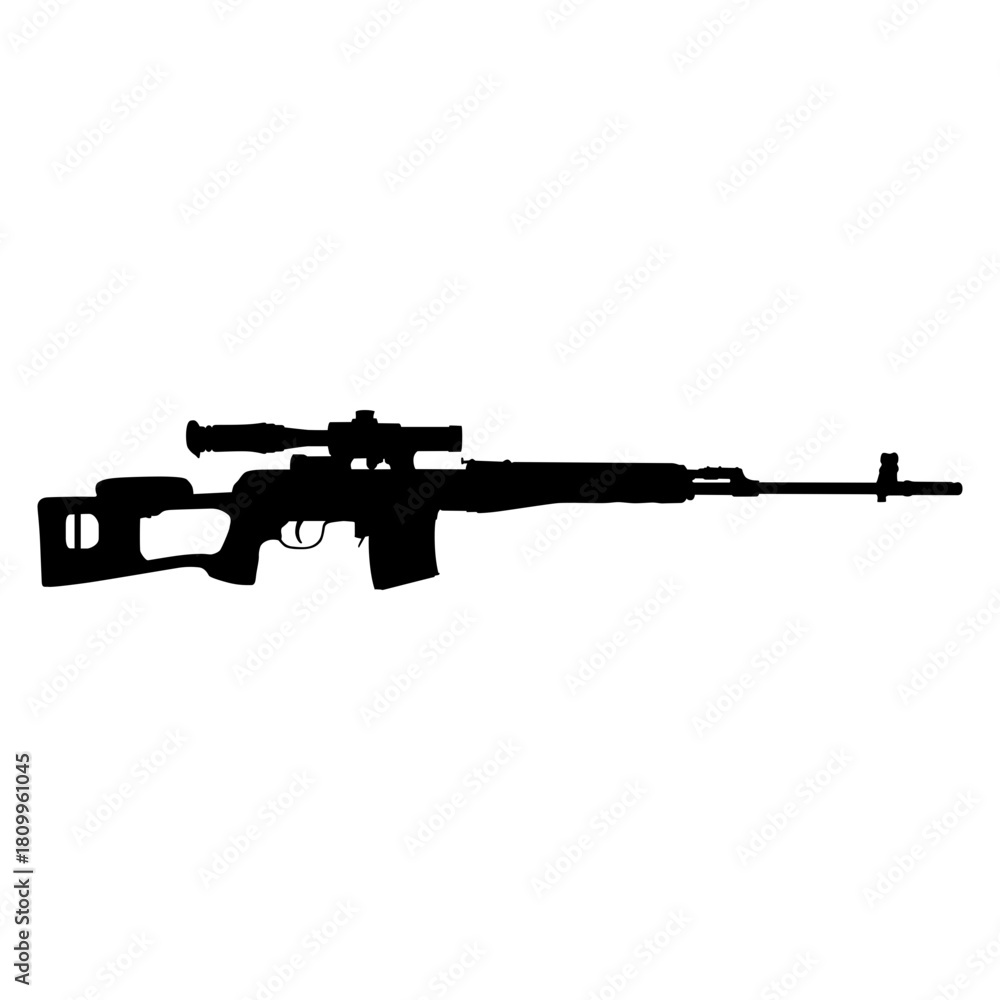 Fototapeta premium Sniper Rifle Silhouette