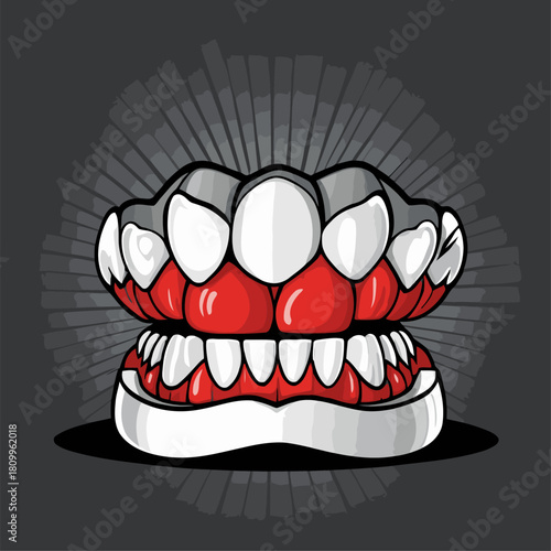 cute denture vector image