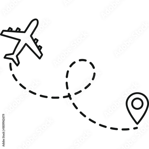 Fly away with dreams of travel, airplane icon charting a course to adventure awaits