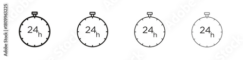 24 Hrs icon on white background. Modern simple icon vector illustration.