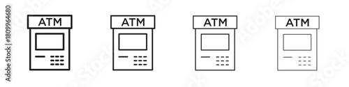 Atm icon on white background. Modern simple icon vector illustration.