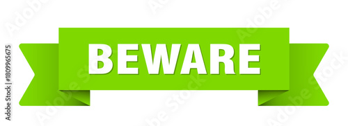 beware ribbon isolated on transparent background. beware ribbon
