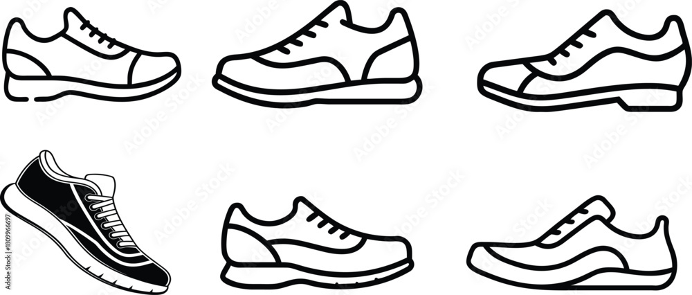 Obraz premium Running Shoe Icon Vector set