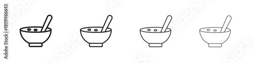 Bowl of soup icon on white background. Modern simple icon vector illustration.