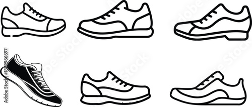Running Shoe Icon Vector set