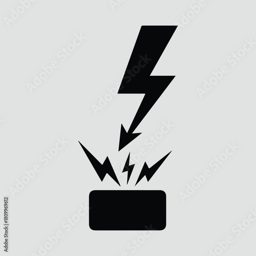 Silhouette electrical hazard sign high voltage danger vector illustration