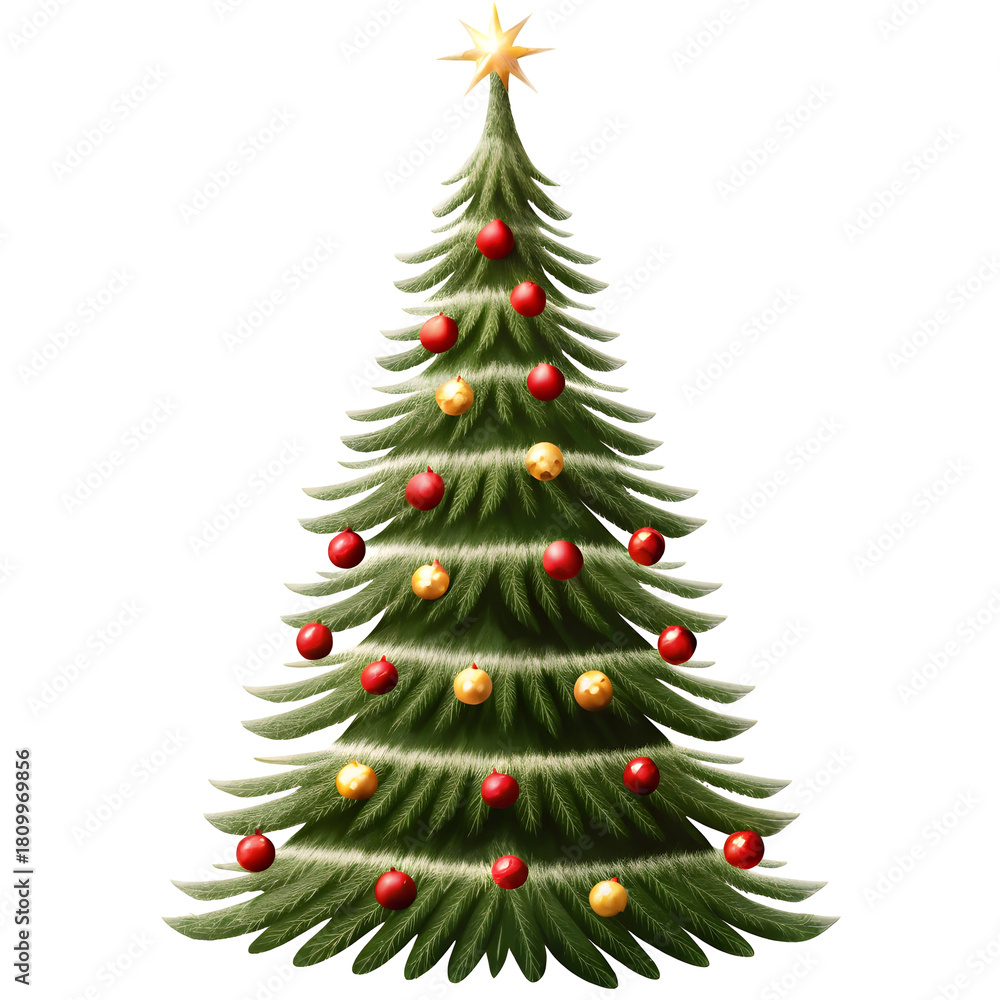 Fototapeta premium christmas tree isolated on white
