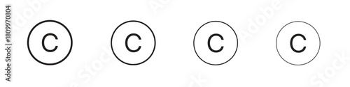 Copyright icon on white background. Modern simple icon vector illustration.
