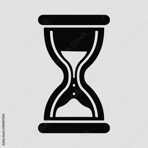 Silhouette simple hourglass sand timer deadline running out vector illustration