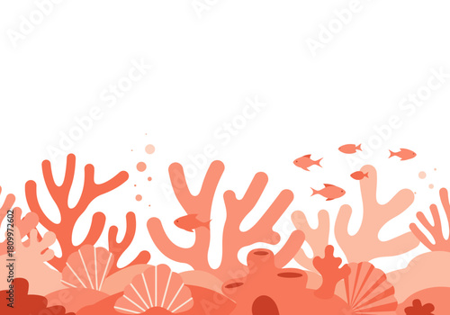 Vibrant underwater coral reef with small fish swimming.