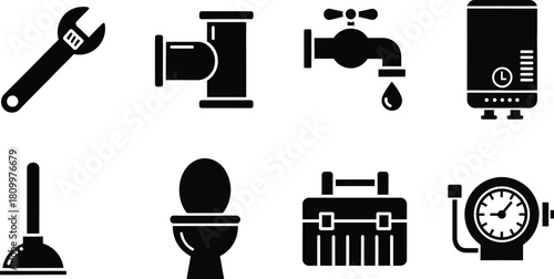 A collection of plumbing icons