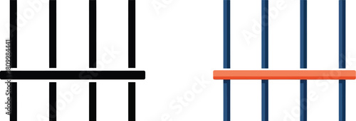 Simple illustration of two sets of parallel vertical lines with connecting bars