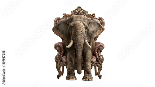 Wallpaper Mural Playful baby elephant perched on a comfortable sofa on transparent png background. Ai generated Torontodigital.ca