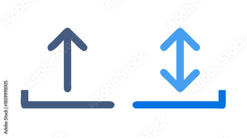 Upload download arrow vector icon graphic element direction sign symbol interface upload download design 100