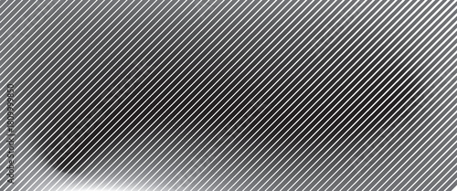 Slant line halftone gradation texture. Fading diagonal stripe gradient background. Black oblique pattern backdrop.