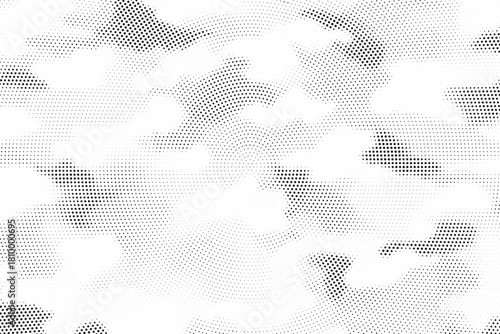 Soft halftone cloud texture with blended monochrome shading forming gentle abstract shapes ideal for minimal decorative backgrounds artistic surfaces and contemporary design elements