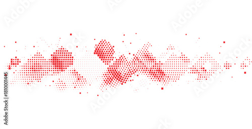 Red halftone diamond cluster with softly fading dotted shading forming an abstract decorative geometric composition perfect for modern artistic backgrounds stylish layouts and creative design themes