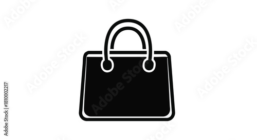 bag vector icon in black and white
