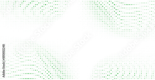 Green halftone corner radiant dot design with softly spreading dotted shading forming a delicate abstract minimal pattern ideal for fresh modern layouts and natural inspired compositions