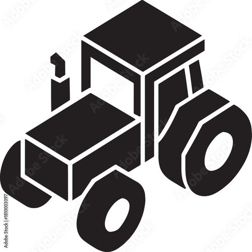 Isometric view of an agricultural tractor a vital farm vehicle used in cultivation and harvest