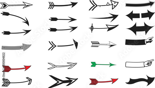 Stylized Arrow Icon Collection in Various Designs