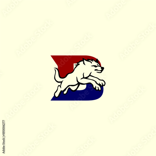 Wolf Letter B Logo, Sleek Let...