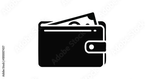wallet vector icon in black and white
