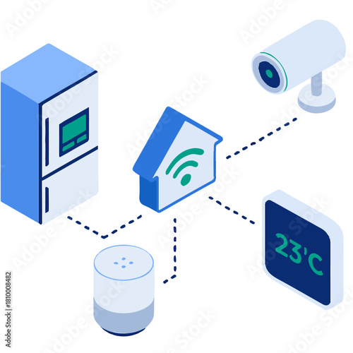 mart Home IoT Devices Illustration color vector