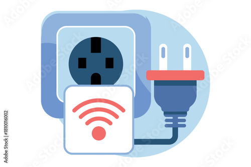 Smart plug connected to electrical outlet with wifi signal