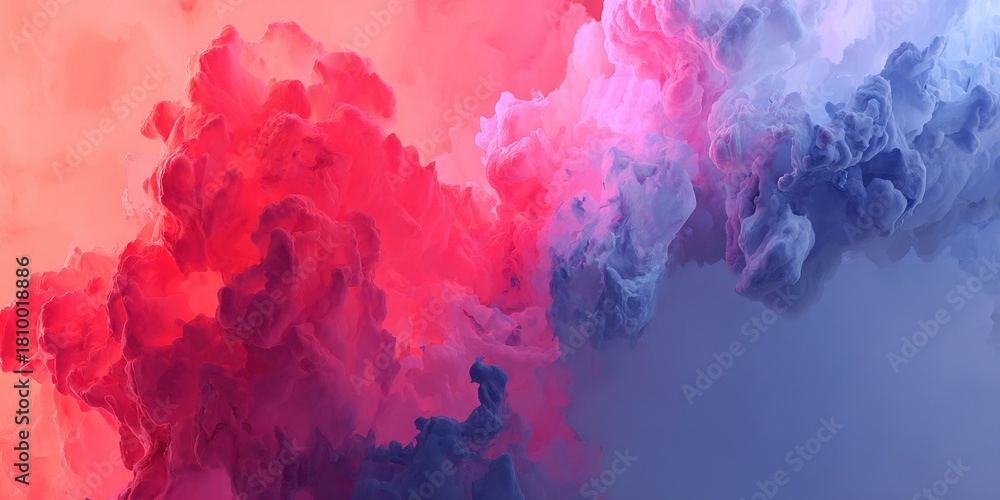 Fototapeta premium Colorful abstract cloud formation blending hues of pink, purple, and blue in a smooth gradient effect