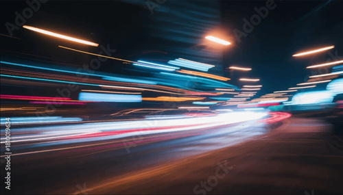 An illustration of blurred light trails that create a sense of speed. Vector graphics. EPS_03.