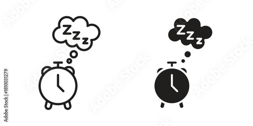 Alarm snooze icon collection. modern simple icons for web