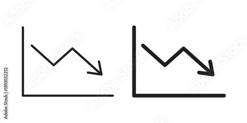 Arrow trend-down icon collection. modern simple icons for web