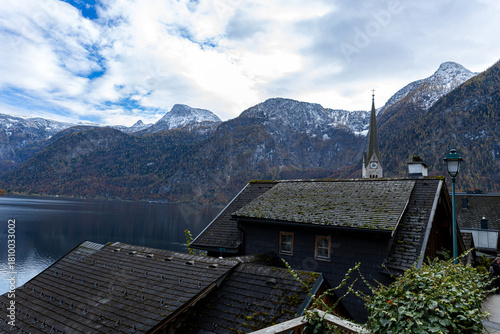 View of Lake Hallstatt and the town of Hallstatt