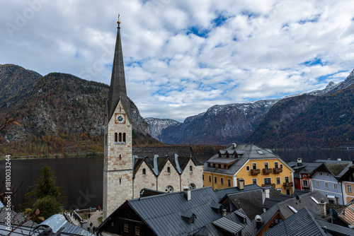 View of Lake Hallstatt and the town of Hallstatt