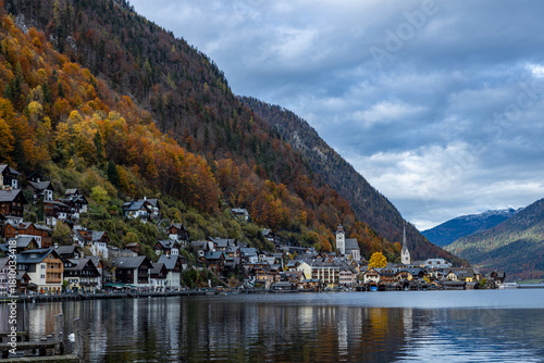 View of Lake Hallstatt and the town of Hallstatt