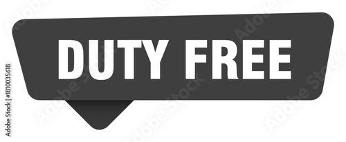 duty free black sign isolated on transpatent background. duty free sticker