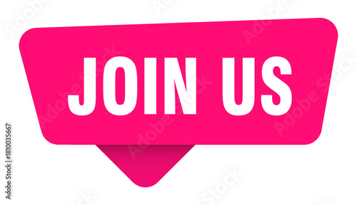 join us magenta sticker isolated on transpatent background. join us sign