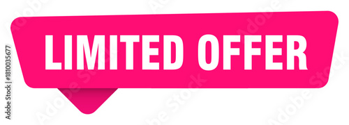limited offer magenta sticker isolated on transpatent background. limited offer sign