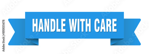 handle with care ribbon isolated on transparent background. handle with care ribbon