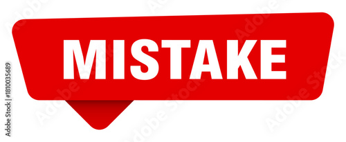 mistake red sticker isolated on transpatent background. mistake sign