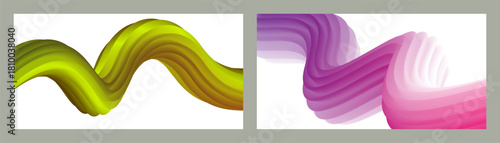 Abstract volumetric background. Cords. set of two illustrations. Toothpaste in a tube. Minimalism. Creative modern background. Cover design, wallpaper, background.