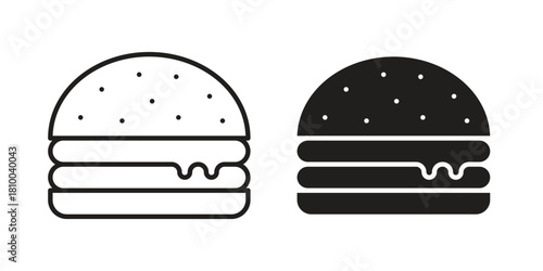 Cheese burger icon collection. modern simple icons for web