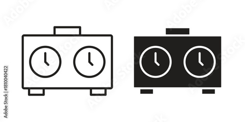 Chess clock icon collection. modern simple icons for web